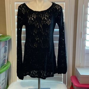 Twisted Black Lace Women's Blouse